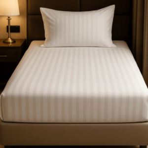 83 Tel Çizgili Polysaten Tek Kişilik Çarşaf - 160x240